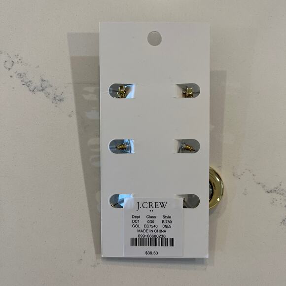 NWT J. Crew Gold-Plated Hoop Earrings - Set-of Three - Picture 10 of 10